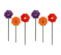 Xnuiasqe Mini Pollinator Watering Station, Colorful Flower Bee Water Feeder Butterfly Bird Bath, Small Outdoor Garden Stake Yard