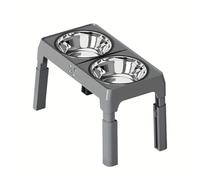 Xnuiasqe Ortable Non-Slip Elevated Dog Bowls - Foldable Raised Feeder Bowls Stand Set with 2 Stainless Steel Bowls