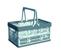 Xnuiasqe Outdoor Folding Picnic Basket Portable Camping Storage Container Plastic Frame Large Capacity Supermarket Shopping A