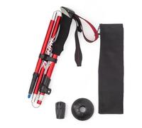 Xnuiasqe Outdoor Portable Five Section Camping Hiking Climbing Stick Pole Foldable Telescopic Mountaineering Stick Red