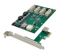 Xnuiasqe PCIe 1 to 4 PCI Express 1X Slots Riser Card Mini ITX to External 4 PCI-E Slot Adapter PCIe Port Multiplier Card ASM1184e