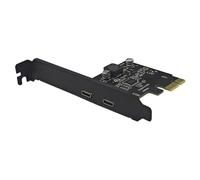 Xnuiasqe PCIE X1 to 2 Port TYPE-C USB3.2 GEN1 5 Gbps Expansion Card PCI-E X1 to Dual TYPE-C Converter Riser Card for Desktops