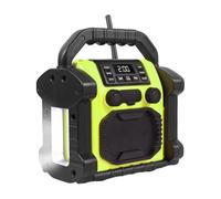 Xnuiasqe Portable Outdoor Radio Bluetooth Speaker, IP66 Waterproof FM Clock Radio with LED Lights for/Fishing/Party/Camping