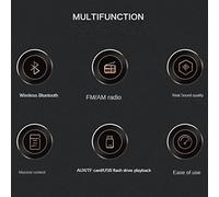 Xnuiasqe Portable Wooden Retro Radio Wireless Bluetooth Speakers HIFI Stereo AM/FM Radio Player USB TF AUX MP3,Mahogany Color