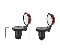 Xnuiasqe Rear View Mirror LED Warning Light Bike 21-22mm Side Mirrors 360° Adjustable Rear Bicycle Mirrors 2 Kit