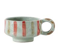 Xnuiasqe Retro Graffiti Handmade Ceramic Coffee Cups Hand-Painted Rough Pottery Pottery Red