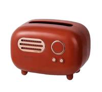 Xnuiasqe Retro Radio Shape Tissue Cover Box for Kitchen, Bathroom Vanity Countertops, Night Stands, Desks and Tables, Red 17 X 12 X 12.5cm