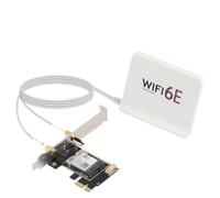 Xnuiasqe RTL8852BE Wireless WIFI6 Card 802.11ax AX1800 PCI-E Interface with Extension Antenna Dual Band 2.4G/5Ghz Support BT5.2 Wlan