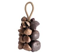 Xnuiasqe Seed Shell Hand Rattle Percussion Instrument 3 Kinds of 39 Natural Nut Shells for Meditation, ASMR, Sound Therapy, Yoga