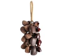 Xnuiasqe Seed Shell Hand Rattle Percussion Instrument 3 Kinds of 48 Natural Nut Shells for Meditation, ASMR, Sound Therapy, Yoga