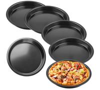 Xnuiasqe Set of 6 Pizza Plates, Round Pizza Plates, Diameter 20 Cm,Steel Pizza Pan, Non-Stick Coating, Non- & Easy to Clean