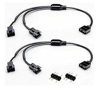 Xnuiasqe SM 3 Pin Male to 3 Pin Female 5V ARGB Fan Splitter Cable- Extension Cable 1 to 2(2 PCS) for RGB Fans, LED Strips