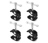 Xnuiasqe Super Clamp for Photography, 4 Pack, 1/4'' and 3/8'' Thread Clip for Camera Monitor, Light Stand, Rods, LED Lights