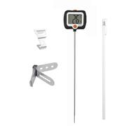 Xnuiasqe Temperature Gauge with Rotatable Display Deep Fry Oil Monitoring Tool Candy Long Probe Kitchen Meter with Pot Clip Candle A