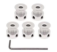 Xnuiasqe Timing Belt Pulley 20 Teeth, 5mm Bore, for 6mm Width Belt - Ideal for 3D Printers, CNC Machines, Robotics (5-Pack)