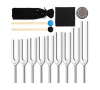 Xnuiasqe Tuning Fork Set 9 Chakra Frequencies 174hz to 963hz Tuning Fork for Yoga & Sleep, with Activator, for Mental Focus, Relaxation