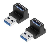 Xnuiasqe USB 3.0 Male to Female Right Angle Extension Adapter 2Pcs USB Upward Elbow Adapter 10Gbps PC Connector Converter Conne Front