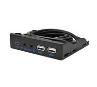 Xnuiasqe USB Audio Front Panel USB3.2 10Gbps Type C + 19Pin 2Port USB HD Audio 3.5mm Earphone MIC for 3.5" Floppy Disk Bay B