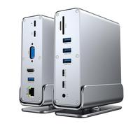 Xnuiasqe USB C 13 in 1 HUB Docking Station Multi-Port USB 3.0 4K@ 60Hz -Compatible VGA RJ45 Audio 3.5mm Adapter for PC Laptop