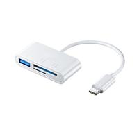 Xnuiasqe USB2.0 Card Reader Type-C Card Reader SD TF Memory Card Reader USB C OTG Adapter High-Speed Data Transmitter White