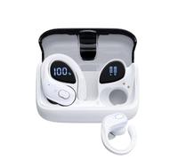 Xnuiasqe Wireless Sport Earbuds Bluetooth 5.3 HD ENC Noise Cancelling Mic,in Ear Headphones Headset White
