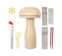 Xnuiasqe Wooden Darning Mushroom Needle Thread Kit Embroidery Accessories Wood Color Home for DIY Hand Sewing Darning Socks Clothes