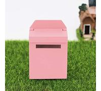 Xnukaw Dollhouse Mailbox, Pink and Green Flipable Design (Pink) | Wooden material, suitable for 1:12 dollhouse, artistic decoration, colorful options