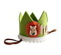 Xnukaw Lion Birthday Crown, Cute Animal Themed Hat for Kids Party | Non Woven Fabric, Soft Texture, Elastic Band for Comfortable Fit, Suitable for Baby Showers, Wildlife Parties, Jungle