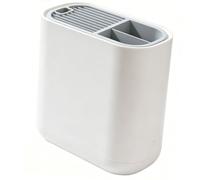 Xnukaw Plastic Utensil Holder with Cleaver and Chopstick Slots (White)