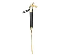 Xnukaw Shoe Horn with Horse Head, Universal Long Beech Handle 32cm 55cm | Imported Birch Handle, Gold-plated Alloy Steel, Brown or Black, Comfortable Grip, Easy Shoe Wearing, Protect Heel