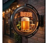 XNXYSMKJ 3D Holographic Double-Sided Light Box,HD Glasse-Free 3D Holographic Fan Video Projector Advertising Display Sign w/Smart App Control,LED Rotating Sign (Diameter 50cm)