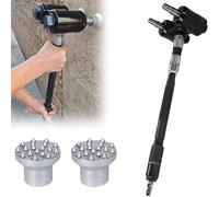 XNXYSMKJ Double Head Pneumatic Bush Hammer, Shock-Absorbing Long Handle Scabbling Hammer, 2×2100bpm High Frequency, 6-8 M2/h Efficiency, for Concrete Texturing (18)