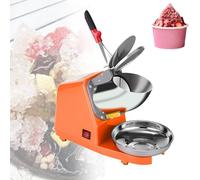 XNXYSMKJ Electric Ice Crusher with Dual Stainless Steel Blades, High Efficiency and Quiet Operation for Cocktails,Parties,Includes An Anti-flying Ice Protection Layer (Orange)