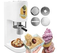 XNXYSMKJ Ice Cream Noodle Maker,Ice Cream Noodle Shape Maker,Soft Serve Dessert Machine w/4 Interchangeable Molds,Stainless Steel Electric Press,7.9 Gal/H Output (B)