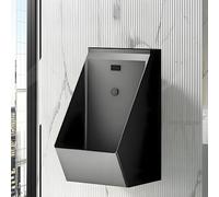 XNXYSMKJ Induction Flush Urinal,Bathroom Toilet,304 Stainless Steel Integrated Induction Urinal,Wall Urinal,Automatic Toilet Flusher,Stainless Steel Urinals (Black)
