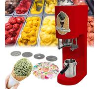 XNXYSMKJ Spaghetti Ice Cream Press Machine,4 Interchangeable Molds,Space Saving Design,One-Touch Operation,Professional Soft Serve Dessert Maker for Shops (A)