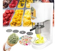 XNXYSMKJ Spaghetti Ice Cream Press Machine,4 Interchangeable Molds,Space Saving Design,One-Touch Operation,Professional Soft Serve Dessert Maker for Shops (B)