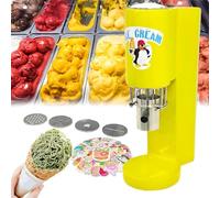 XNXYSMKJ Spaghetti Ice Cream Press Machine,4 Interchangeable Molds,Space Saving Design,One-Touch Operation,Professional Soft Serve Dessert Maker for Shops (C)