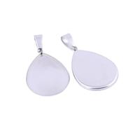 XNXYZABCE Pendant Trays for Jewelry Making, 100pcs 18x25mm Teardrop Cabochon Base Bezel Pendant Trays Plain Steel Gold Plated(Plain Steel)