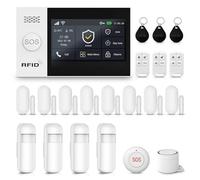 XNY 21-Piece-Kit Full Touch Screen Wireless Smart Home Alarm System, DIY 4G and WiFi Burglar Alarm System for Home Security with APP Alert, Motion Detector, Door Window Sensor, Remote Control, Siren