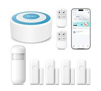 XNY Smart Home Security Systems, Wireless Home alarm systems with 4 Door and Window Sensors, 1 Motion Detector, 2 Remotes, 2.4GHz WiFi, APP Notification, Compatible with Alexa and Google Assistant