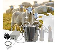 XNYXLPP Electric Milking Machine Portable Stainless Steel Cattle Cow Machine, Goat Sheep Bucket,Stainless Steel,Milking for Farm (7l)