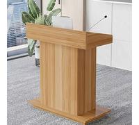 XNYXLPP Walnut Wood Floor Standing Podium with Storage Shelf for Church, Office, School & Home - Easy Assembly Speaker Reception Desk