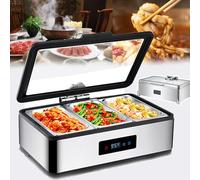 XNZJHPP 800w Electric Hot Pot, 9L Server And Heater, Temperature Control: 30°C~85°C, Electric Hot Plate Heating, Detachable, with Touch Screen, for Offices, Food Trucks,single,9L (9l three)