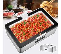 XNZJHPP 800w Electric Hot Pot, 9L Server And Heater, Temperature Control: 30°C~85°C, Electric Hot Plate Heating, Detachable, with Touch Screen, for Offices, Food Trucks,single,9L (9l single)