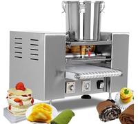 XNZJHPP Automatic mille-feuille cake pancake making machine,Commercial Crepe Maker & Mille feuille Crust Machine, Adjustable Speed and 0-200°temperature (8in)