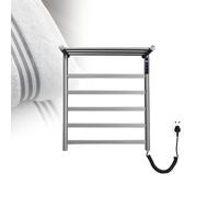XNZJHPP Bathroom Towel Heater,Wall Mounted Towel Rack,With Built-In Timer And Temperature Controller,To Keep The Towels, Coats And Cloths Warm And Dry,For Bathrooms (Grey)
