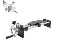 XNZJHPP Force Gauge Stand, 500N Manual Horizontal Spiral Tension Test Stand with 2 Adjustable Clamps, Hand Wheel Operated Push Pull Force Test Bench with 220mm Stroke, for Plastic, Light inry