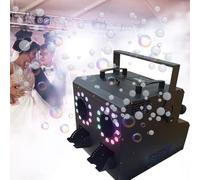 XNZJHPP LED Fog Bubbles Machine Professional,Fog Machine,with 4 Bubbles Fans,18 RGB LED Lights Smoke Bubbles All in Ones Fog Machine,for Party,Wedding,Festival,Birthday,A (B)