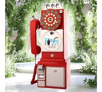 XNZJHPP Retro Style Wedding Video Guest Book - Vintage Telephone Booth with MP4 Video & Audio Message Recording - 5-7 Hours Usage, 5000mAh Battery Capacity Guestbooks,Black (Red)